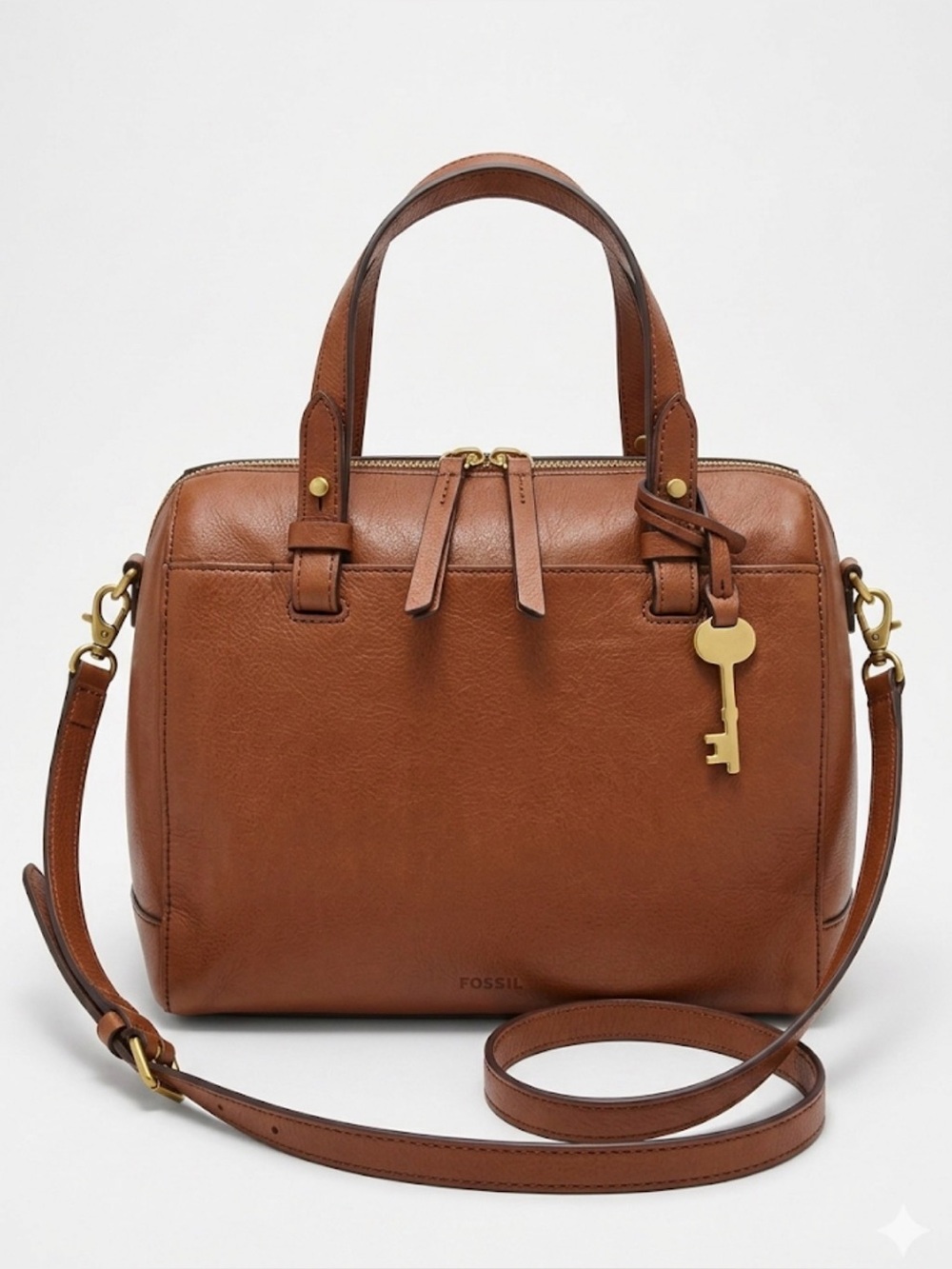 Fossil Rachel Satchel Brown Leather Crossbody Bag ZB7256